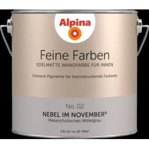 Alpina Finest Colours matt prémium falfestékek 2,5 liter  02 Melancholic Grey