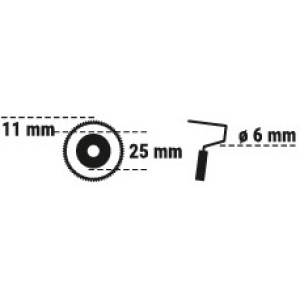 CE Határoló-henger nyéllel 10cm/25mm Poliamid11