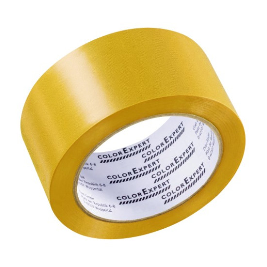 CE Ragasztószalag PVC kültéri bordázott,UV álló 28nap 38mm*33m sárga
