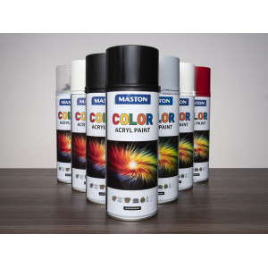 COLOR AKRYL Fényes festék spray 400ml metál fekete MASTON