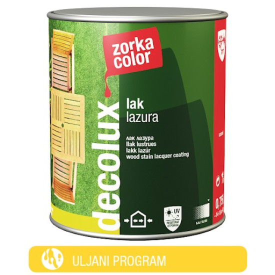 Decolux lakklazúr 0,75l zöld 0010 extra favédő Zorkacolor