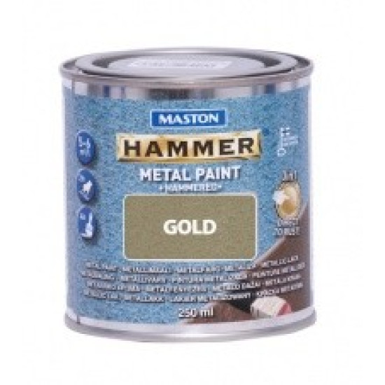 Hammer 3in1 0,25l kalapácslakk arany fémvédő festék MASTON