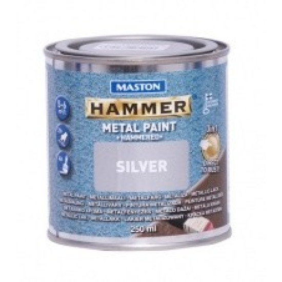 Hammer 3in1 0,25l kalapácslakk ezüst fémvédő festék MASTON