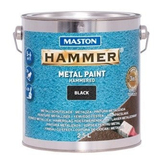Hammer 3in1 2,5l kalapácslakk fekete fémvédő festék MASTON