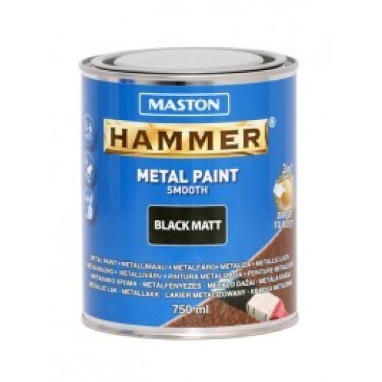 Hammer 3in1 0,25l matt fekete fémvédő festék MASTON