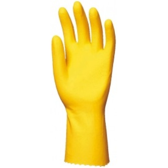 Háztartási gumikesztyű, vegyszerálló, sárga, 0,45mm   7-S méret