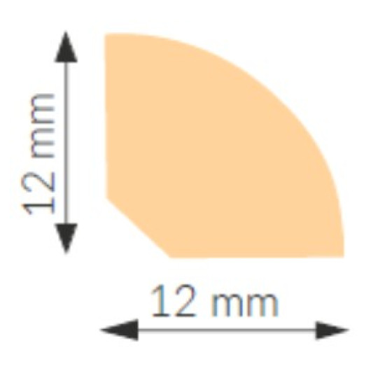 LC Univerzális PVC Sarokprofil kemény 12*12mm 2,5m fehér
