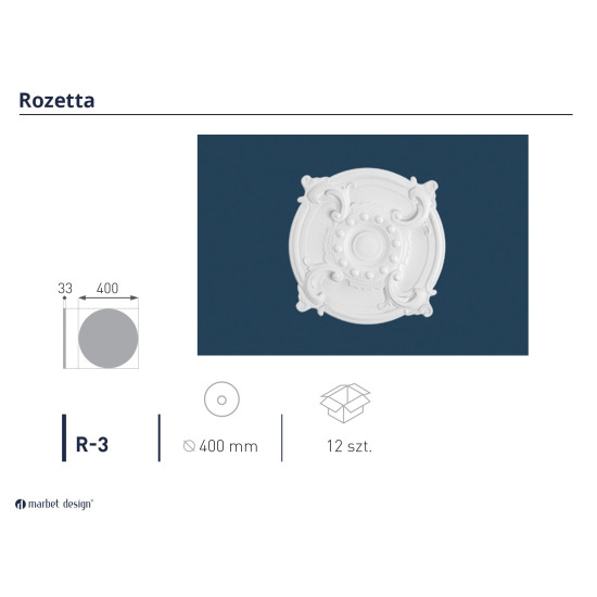 Marbet Rozetta R-03  Expandált EPS  400 mm x 33 mm
