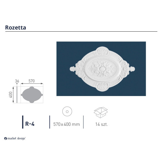 Marbet Rozetta R-04  Expandált EPS  570 mm x 400 mm x 36 mm