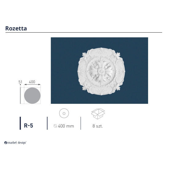 Marbet Rozetta R-05  Expandált EPS  400 mm x 51 mm