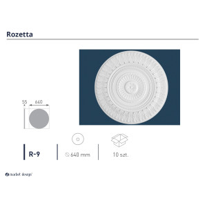 Marbet Rozetta R-09  Expandált EPS  640 mm x 55 mm