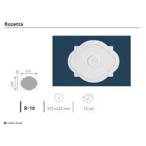 Marbet Rozetta R-10  Expandált EPS  515 mm x 420 mm x 32 mm