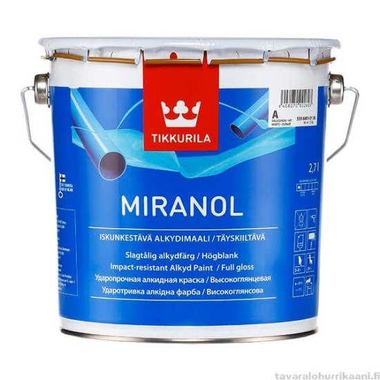 Miranol zománc színtelen 2,7l magasfényű Tixotrop C bázis Tikkurila Deco