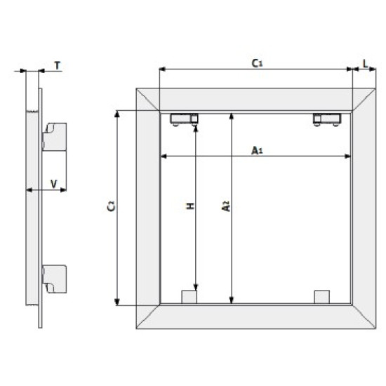 Revíziós ajtó csempézhető 150x150mm gipszkarton betétes HACO SD150x150PT