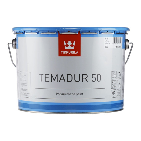 Temadur50 színtelen selyem 7,5l 2K PU átvonóbevonat TCL A komp.Tikkurila Coating
