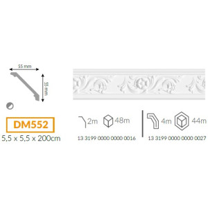 Vidella díszléc mintás XPS DM 552  55*55mm*2m